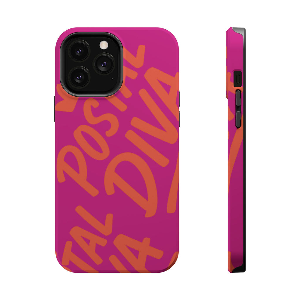 Postal Diva Magnetic Phone Case, Bold Colorful Phone Cover, Phone Case for Postal Divas, Unique Gift for Her, Trendy Smartphone Accessory