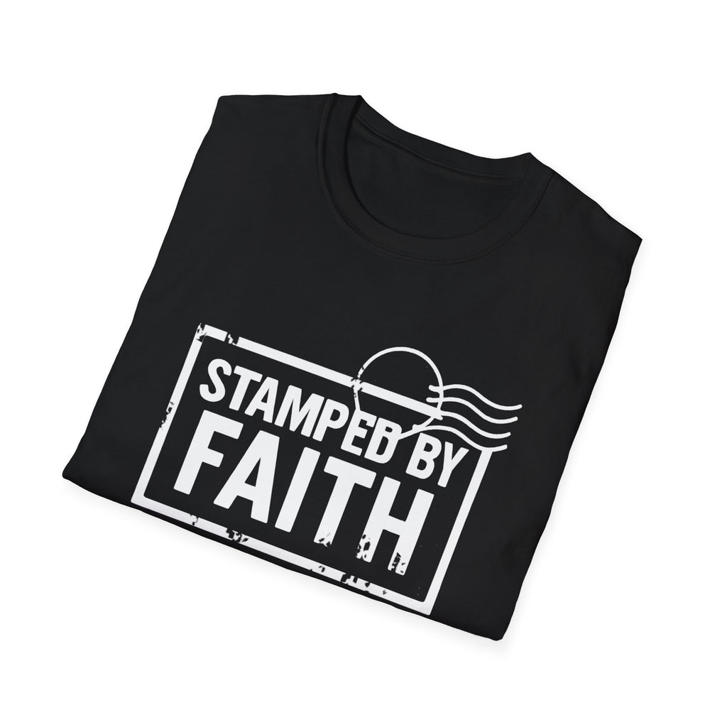 “Stamped By Faith” Faith-Inspired Unisex Soft style T-Shirt, Casual Wear, Gift for Believers, Faith-Based Apparel, Perfect for Everyday, Christian Apparel