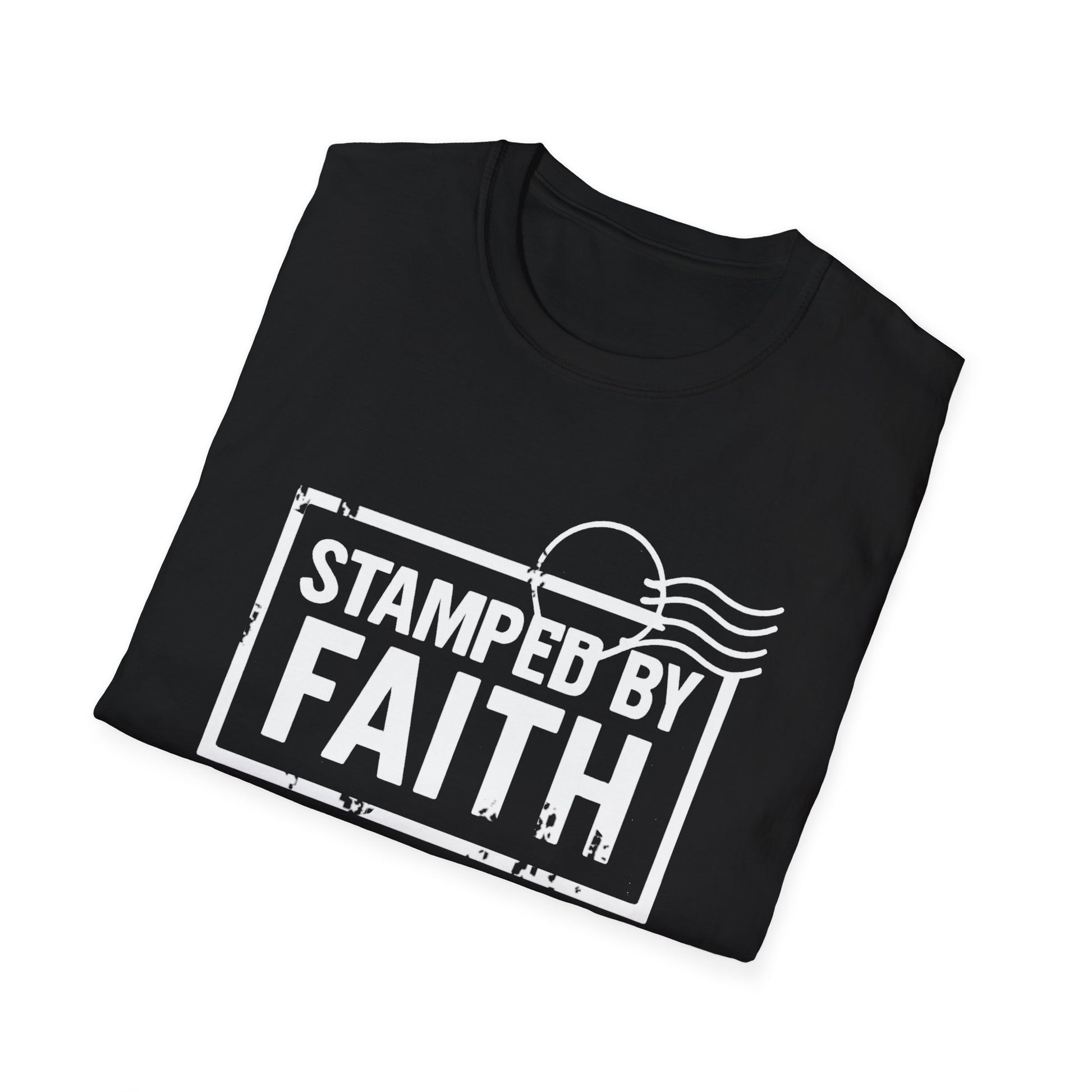 “Stamped By Faith” Faith-Inspired Unisex Soft style T-Shirt, Casual Wear, Gift for Believers, Faith-Based Apparel, Perfect for Everyday, Christian Apparel