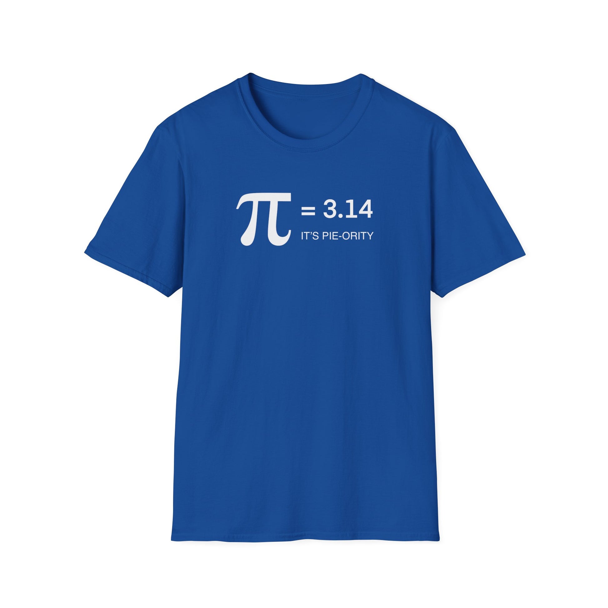 Pi = 3.14 "It's Pie-ority" Math T-Shirt — Funny Pi Day Tee for Teachers & Students