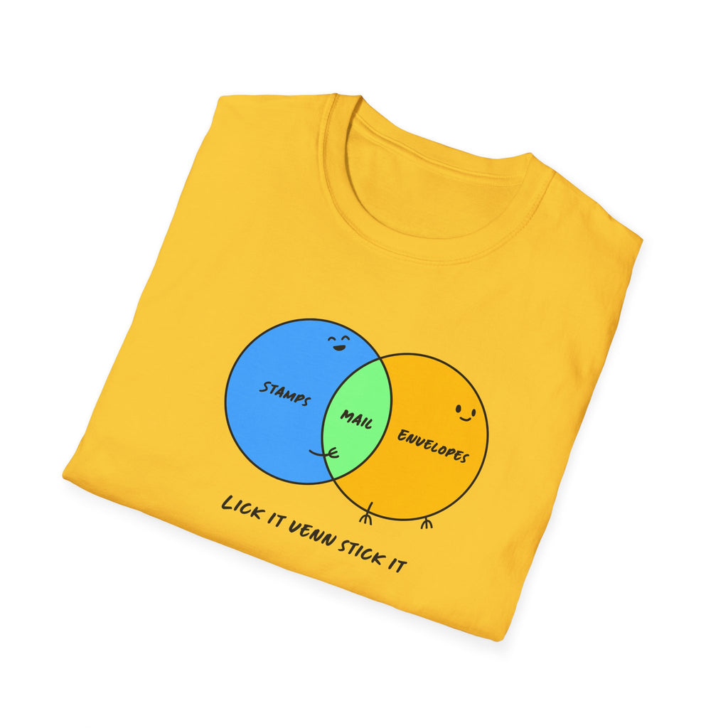Venn Diagram Humor Postal T-Shirt, Fun Graphic Tee for Friends, Birthday Gift, Casual Wear, Relaxed Style, Laugh It Wear It