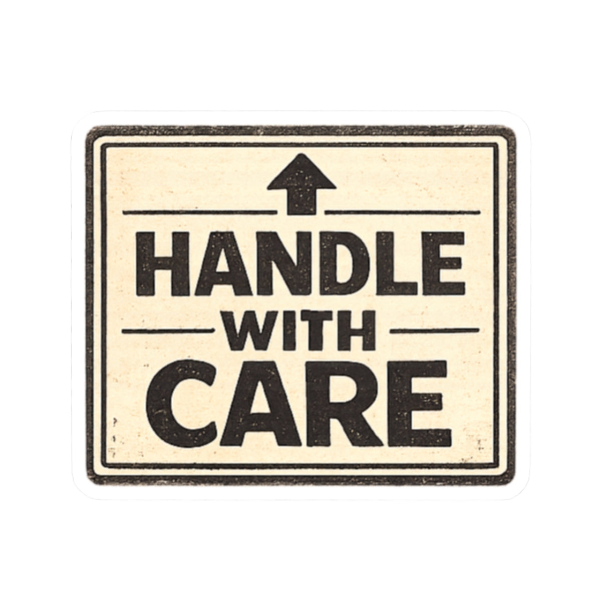Handle With Care Sticker — Vintage Handle With Care Decal for Laptops, Packages, Crafts & Gifts