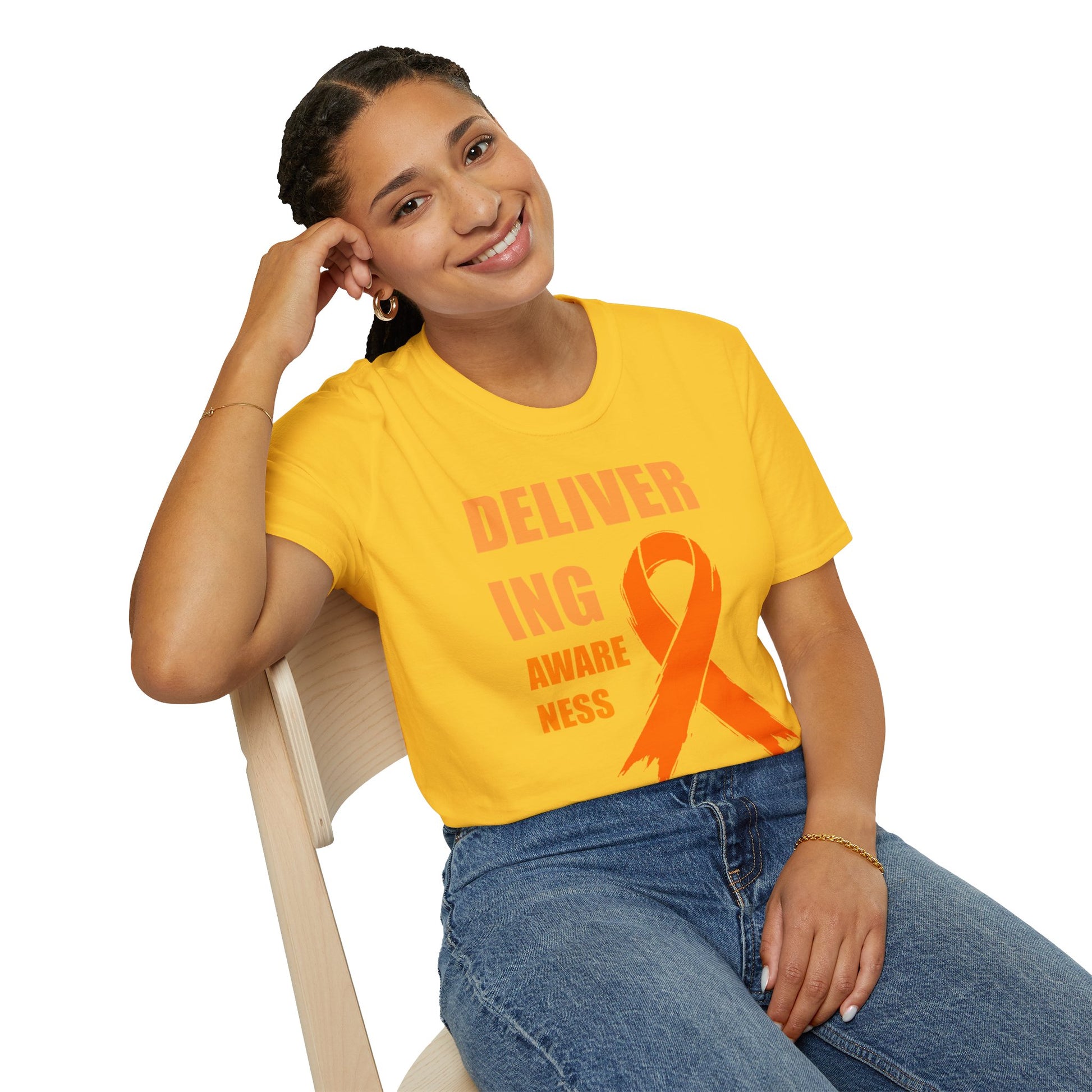 Multiple Sclerosis Awareness Shirt – Delivering Awareness Orange Ribbon Support Tee