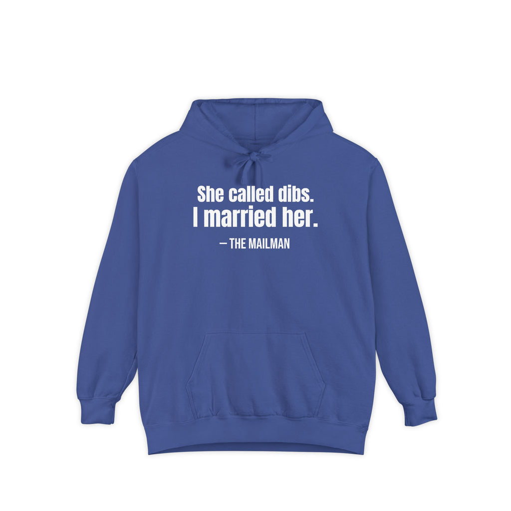 She Called Dibs I Married Her Hoodie – Funny Couple Hoodie, Husband Humor Pullover, Matching Set Gift