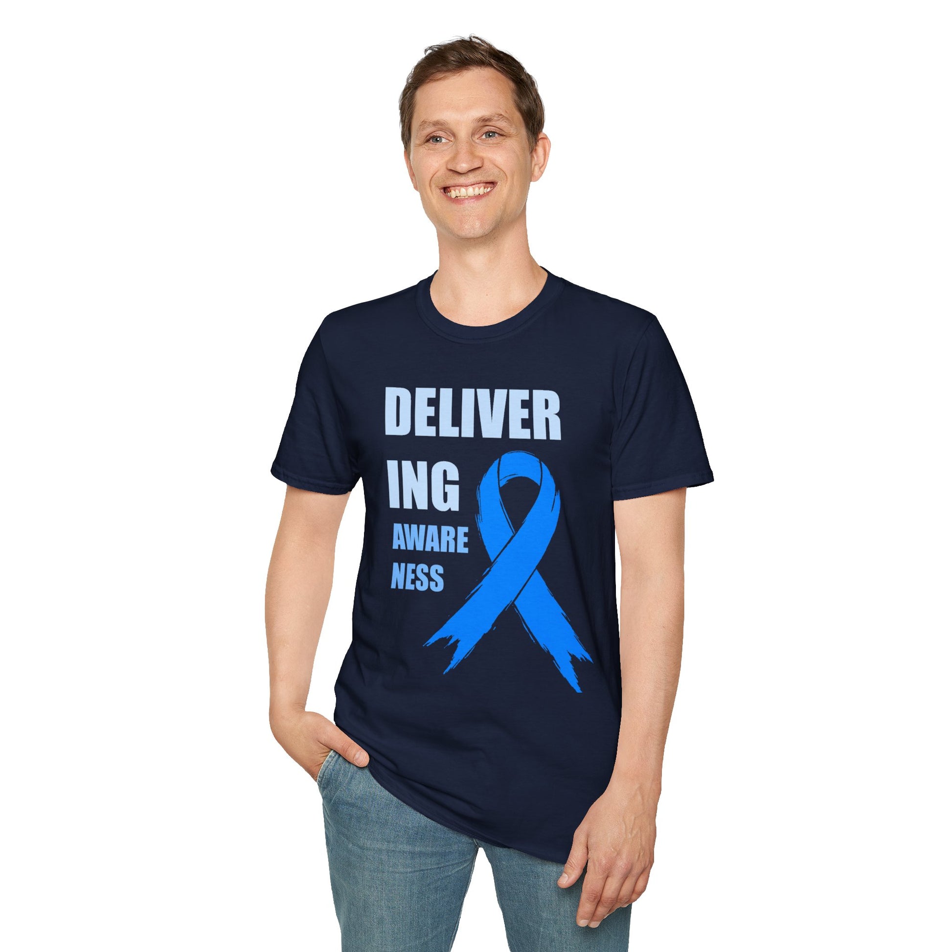 Prostate Cancer Awareness Shirt – Delivering Awareness Light Blue Ribbon Support Tee