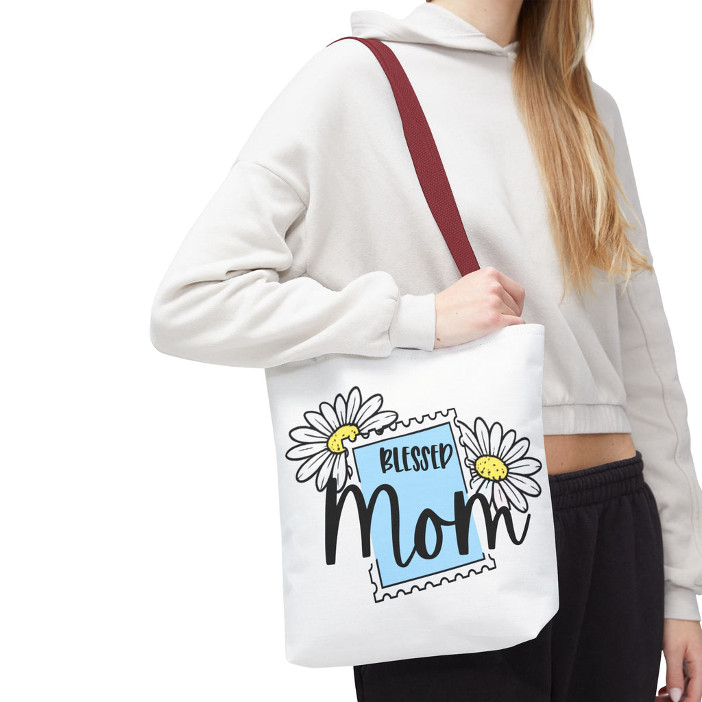 Blessed Mom Daisy Tote Bag — Floral Mother's Day Canvas Tote