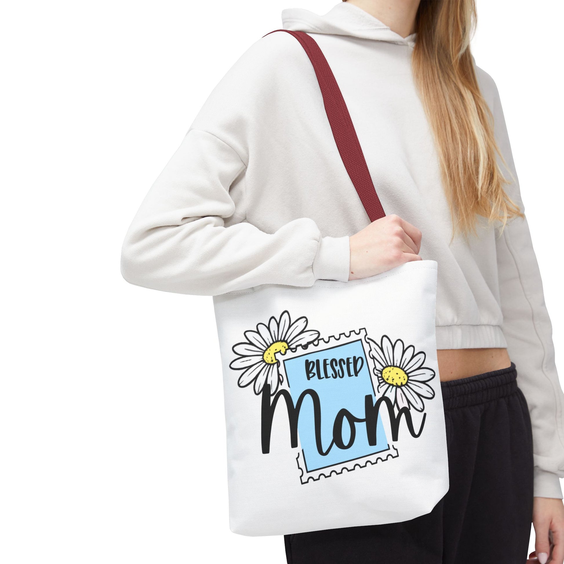 Blessed Mom Daisy Tote Bag — Floral Mother's Day Canvas Tote