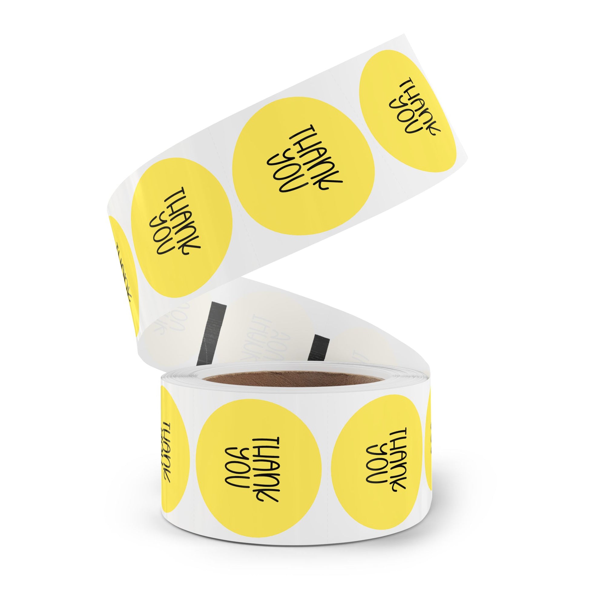 Thank You Sticker Roll – Yellow “Thank You” Sticker Roll For Packaging & Shipping