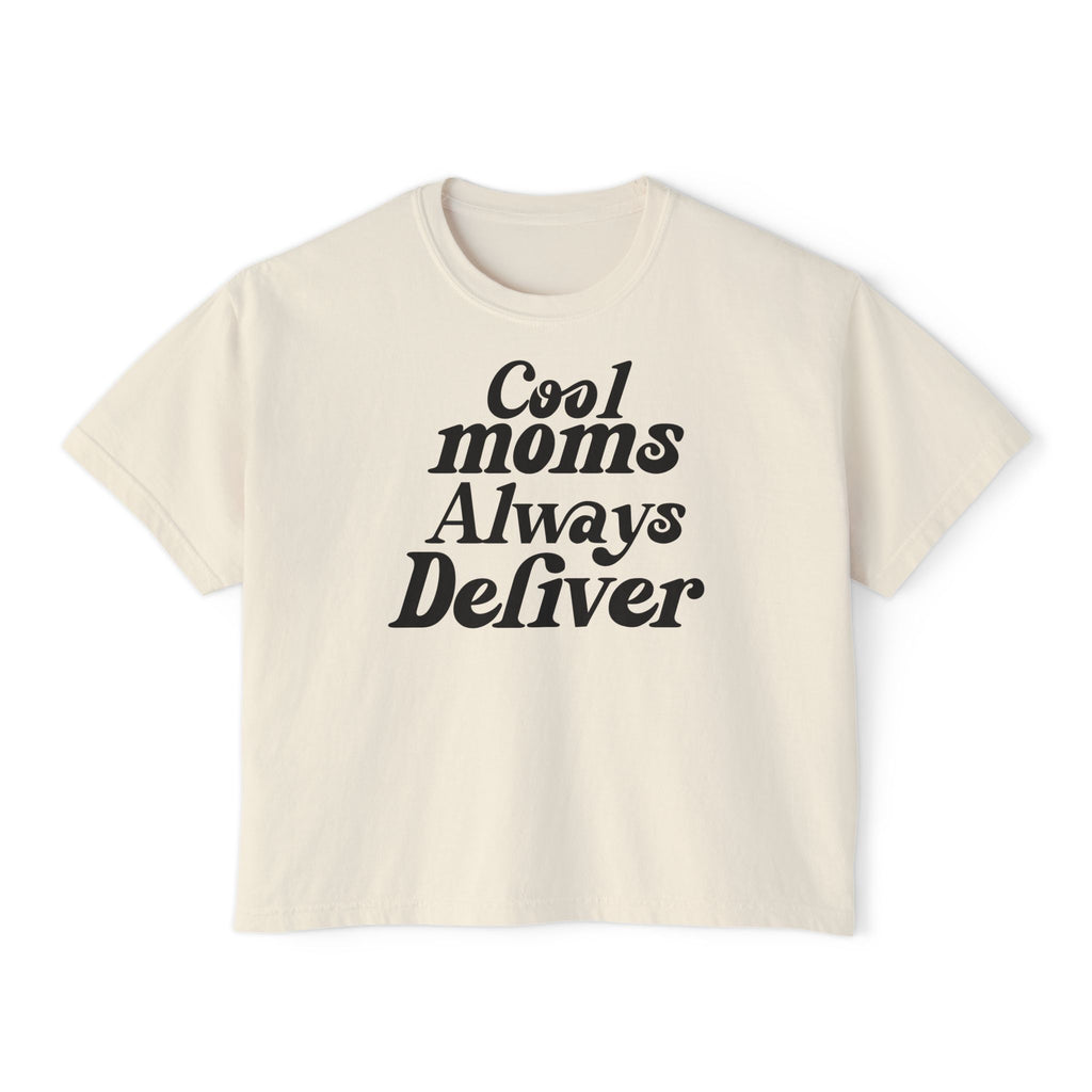 Cool Moms Always Deliver Boxy Tee – Funny Mail Worker Shirt, Postal Mom Gift, Cute Delivery Worker T-Shirt, Relaxed Fit Women’s Tee
