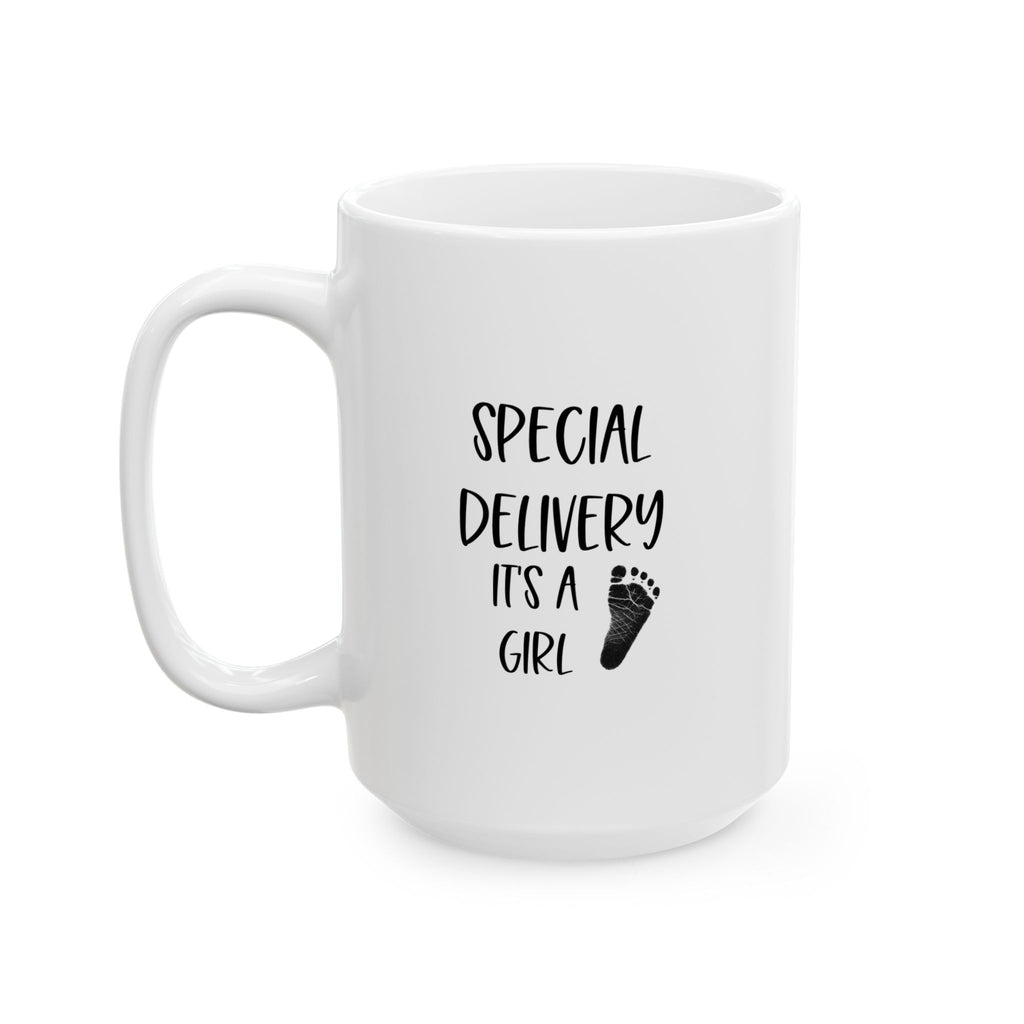 Special Delivery Baby Girl, Personalized Inspirational Ceramic Mug - 11oz & 15oz
