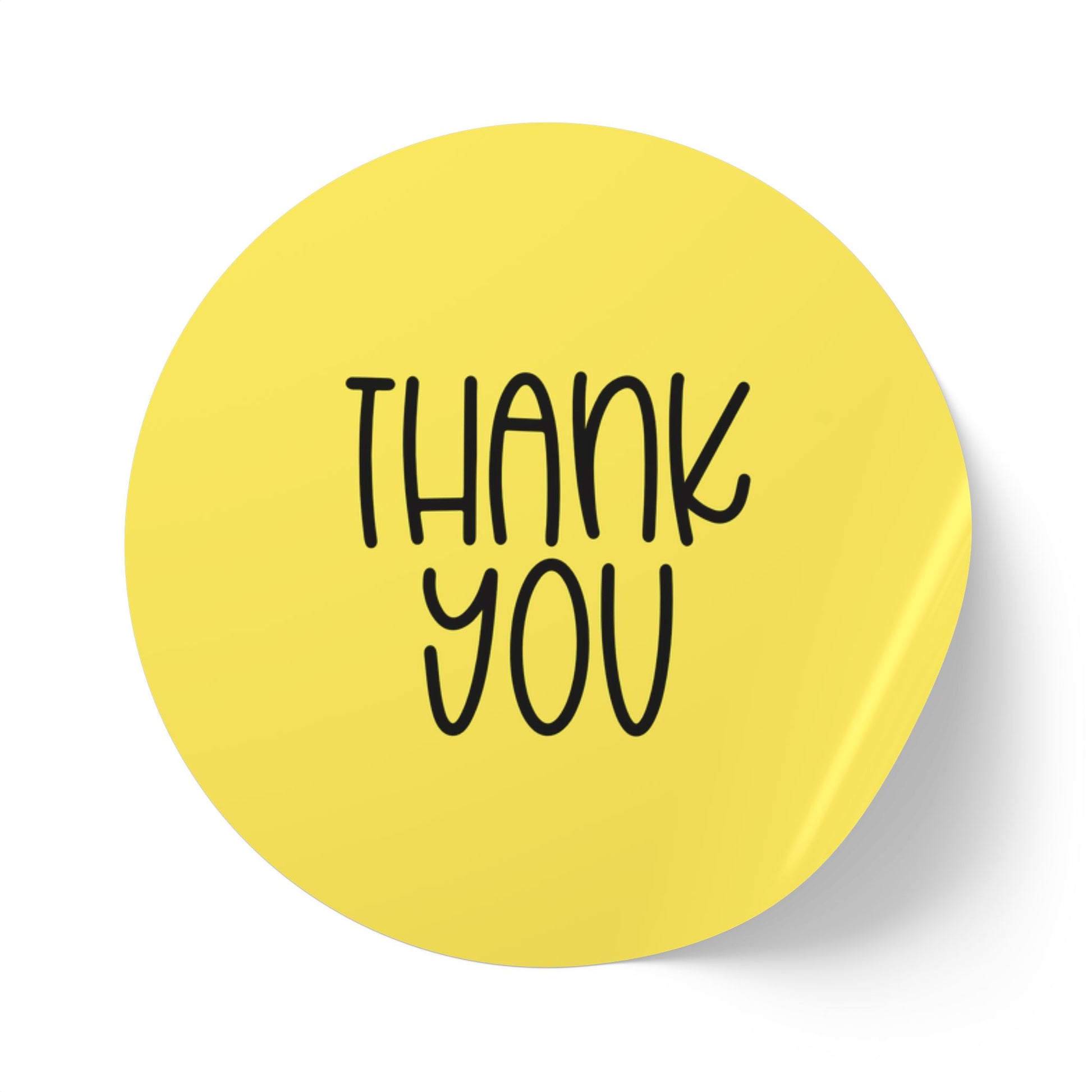 Thank You Sticker Roll – Yellow “Thank You” Sticker Roll For Packaging & Shipping