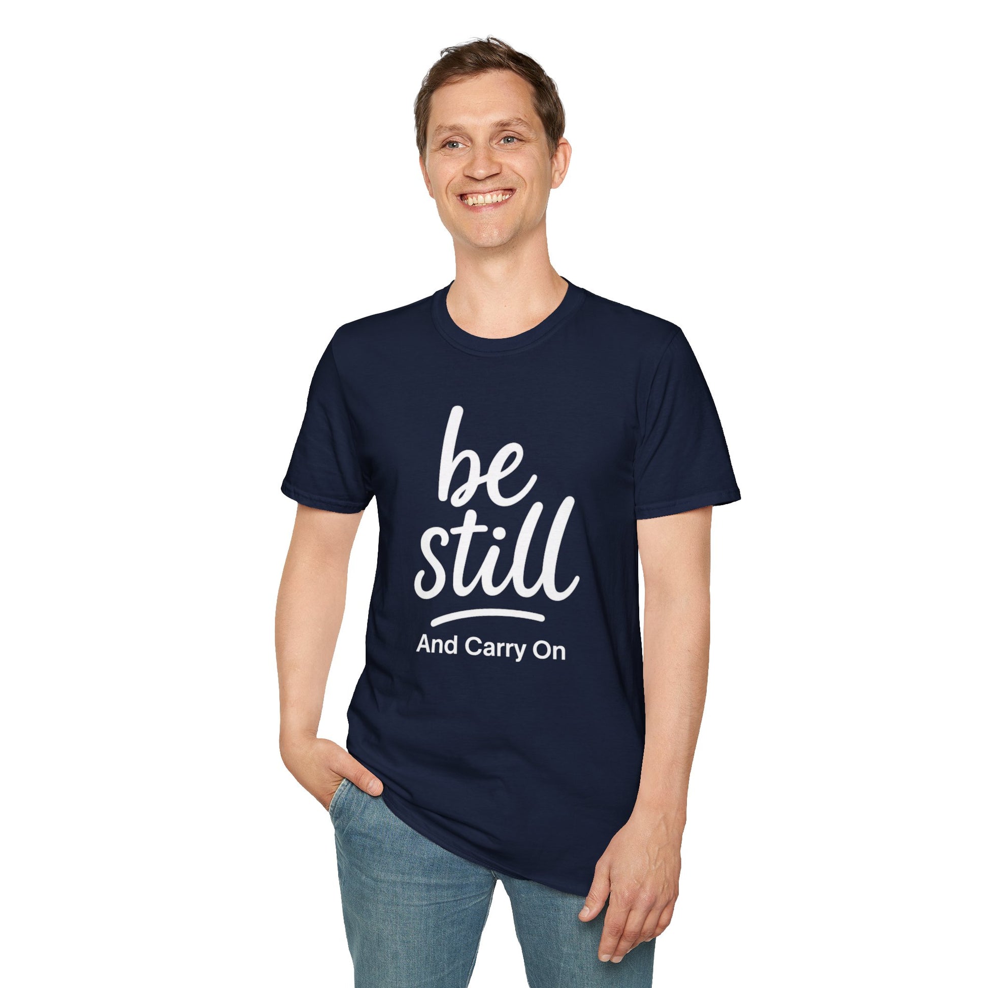 Be Still And Carry On Graphic Tee- Inspirational T-Shirt design for postal workers and people of faith