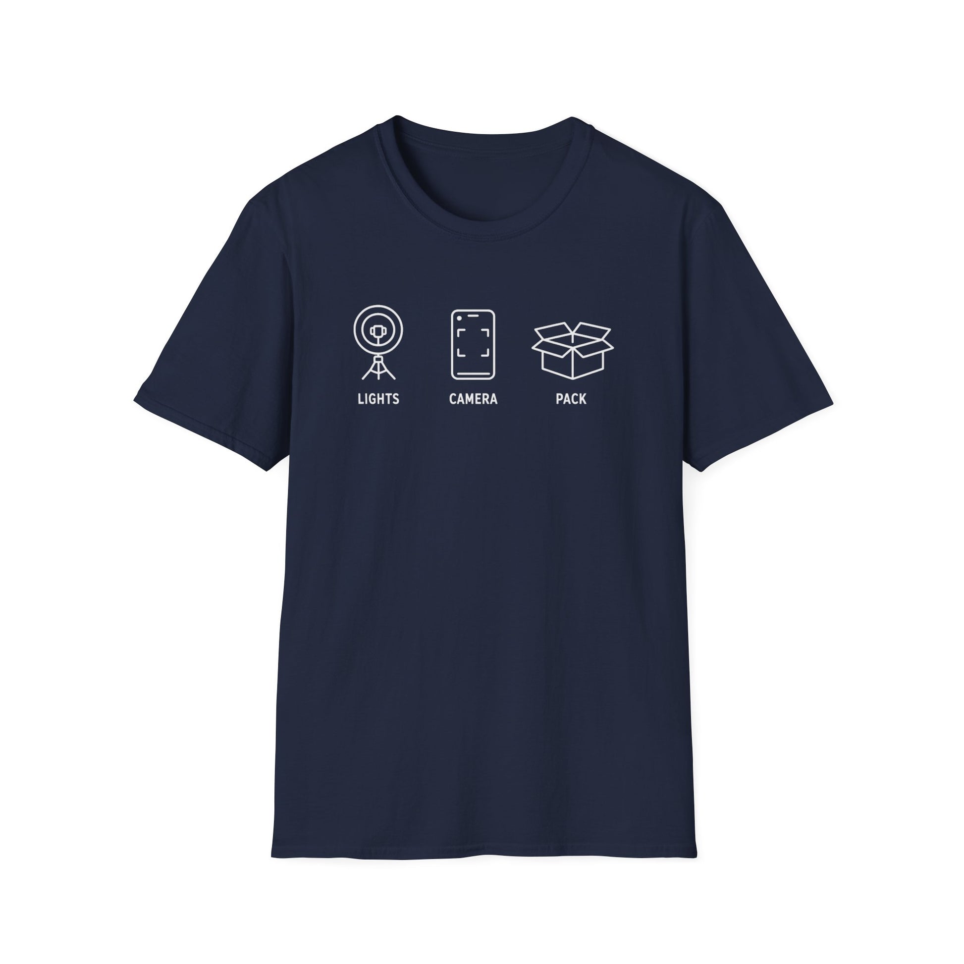 Lights Camera Pack – Content Creator Shipping T-Shirt