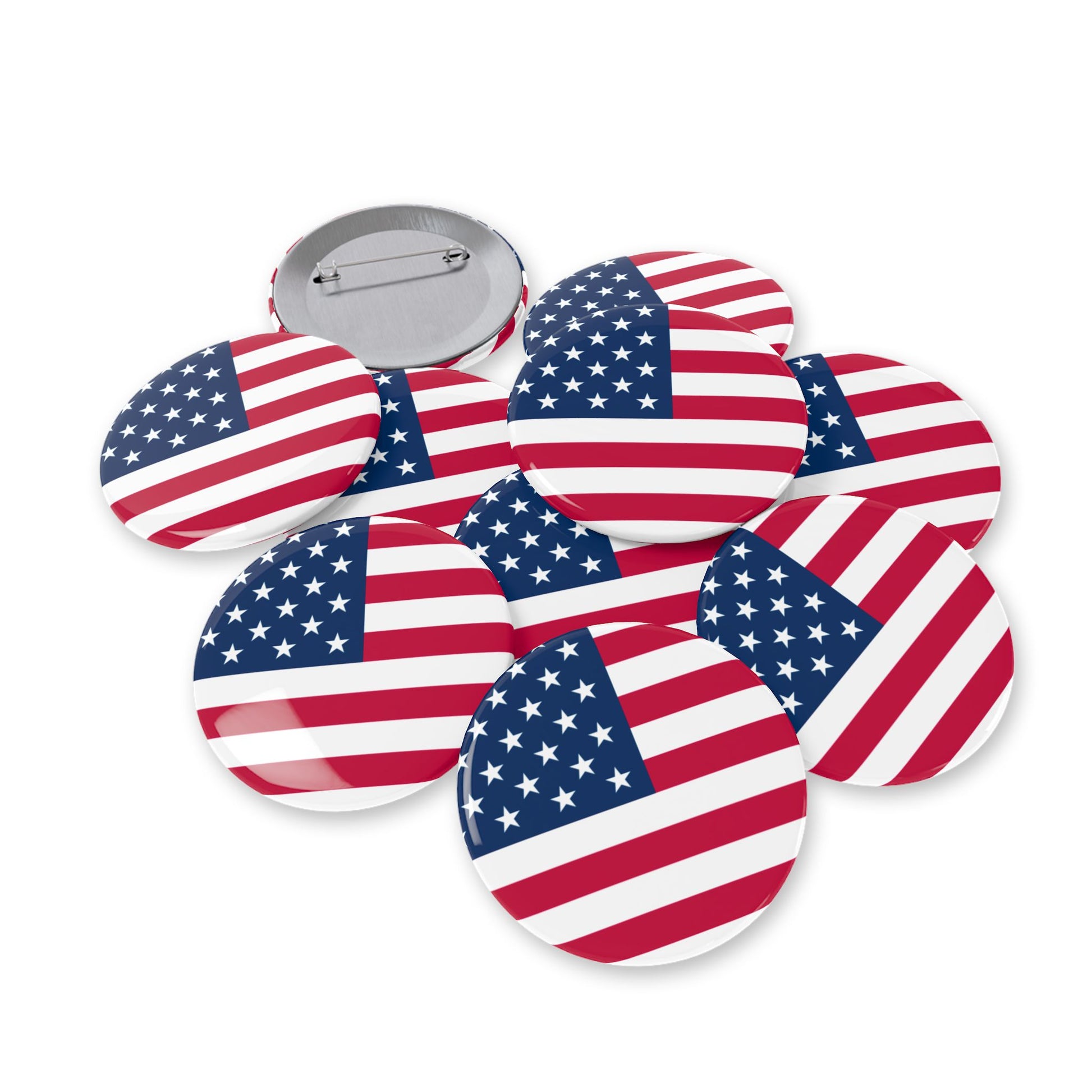 American Flag Round Pin — USA Patriot Button for Jackets, Backpacks & 4th of July
