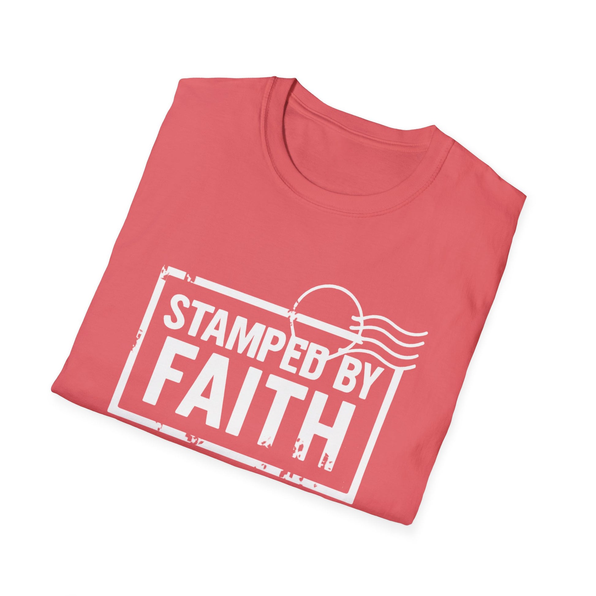 “Stamped By Faith” Faith-Inspired Unisex Soft style T-Shirt, Casual Wear, Gift for Believers, Faith-Based Apparel, Perfect for Everyday, Christian Apparel