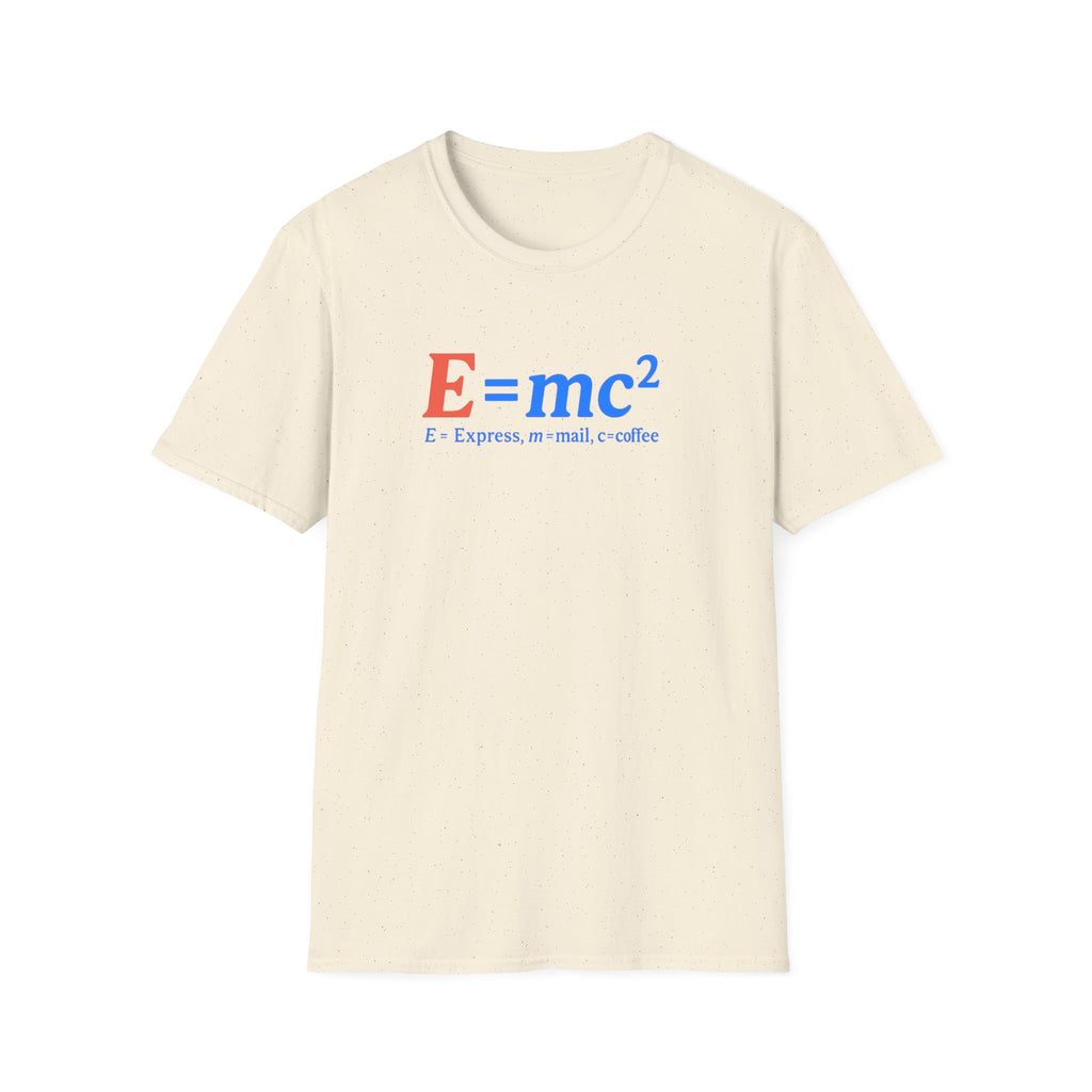 E=mc Unisex Softstyle T-Shirt - Science Tee for Math Lovers, Geek Clothing, Gift for Students, Casual Wear, Educational Apparel