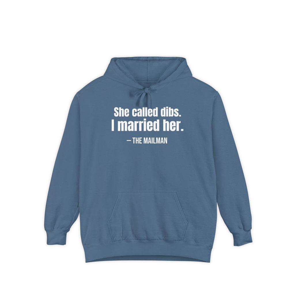 She Called Dibs I Married Her Hoodie – Funny Couple Hoodie, Husband Humor Pullover, Matching Set Gift
