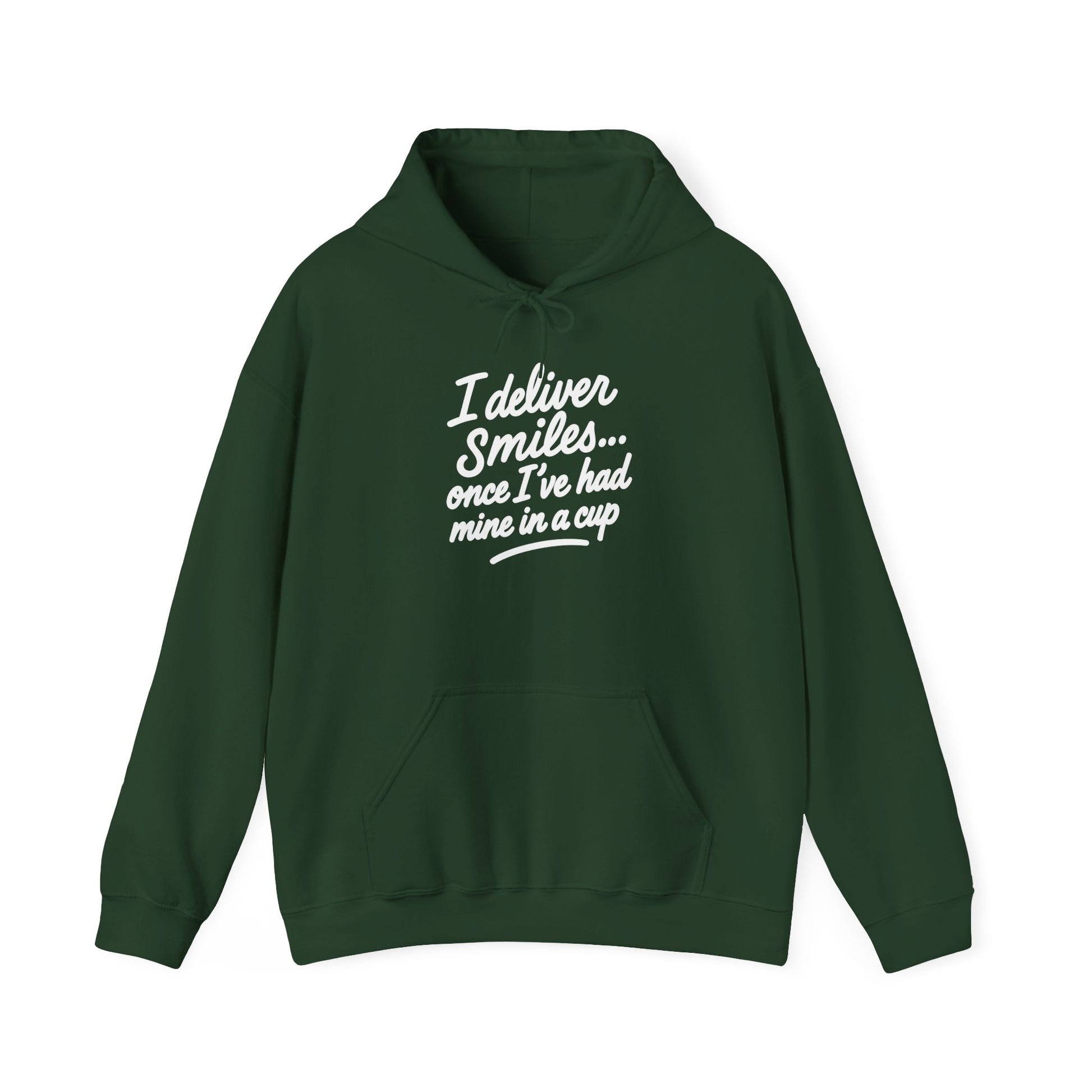 I Deliver Smiles Hoodie – Cozy Unisex Sweatshirt, Gift for Coffee Lovers, Cute Casual Wear, Perfect for Birthdays & Holidays