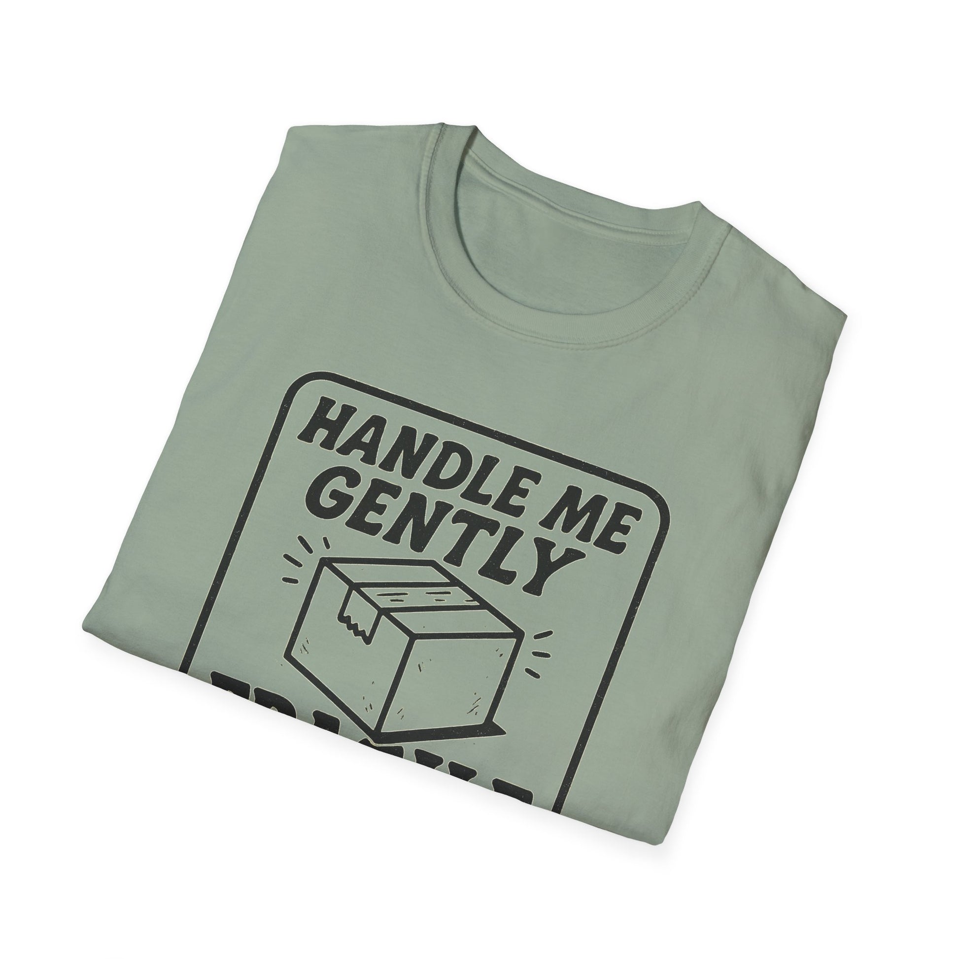 Handle Me Gently T-Shirt, Unisex Cute Tee, Gift for Friends, Postal Humor Shirt, Fun Casual Wear