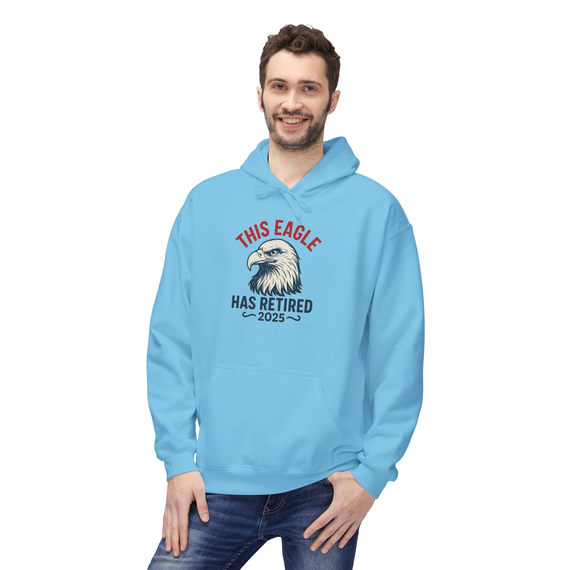 “This Eagle Has Retired” Retirement Eagle Hoodie - Unisex Midweight Fleece, Inspirational Gifts, Gifts For Postal Workers, Inspirational Gift Ideas