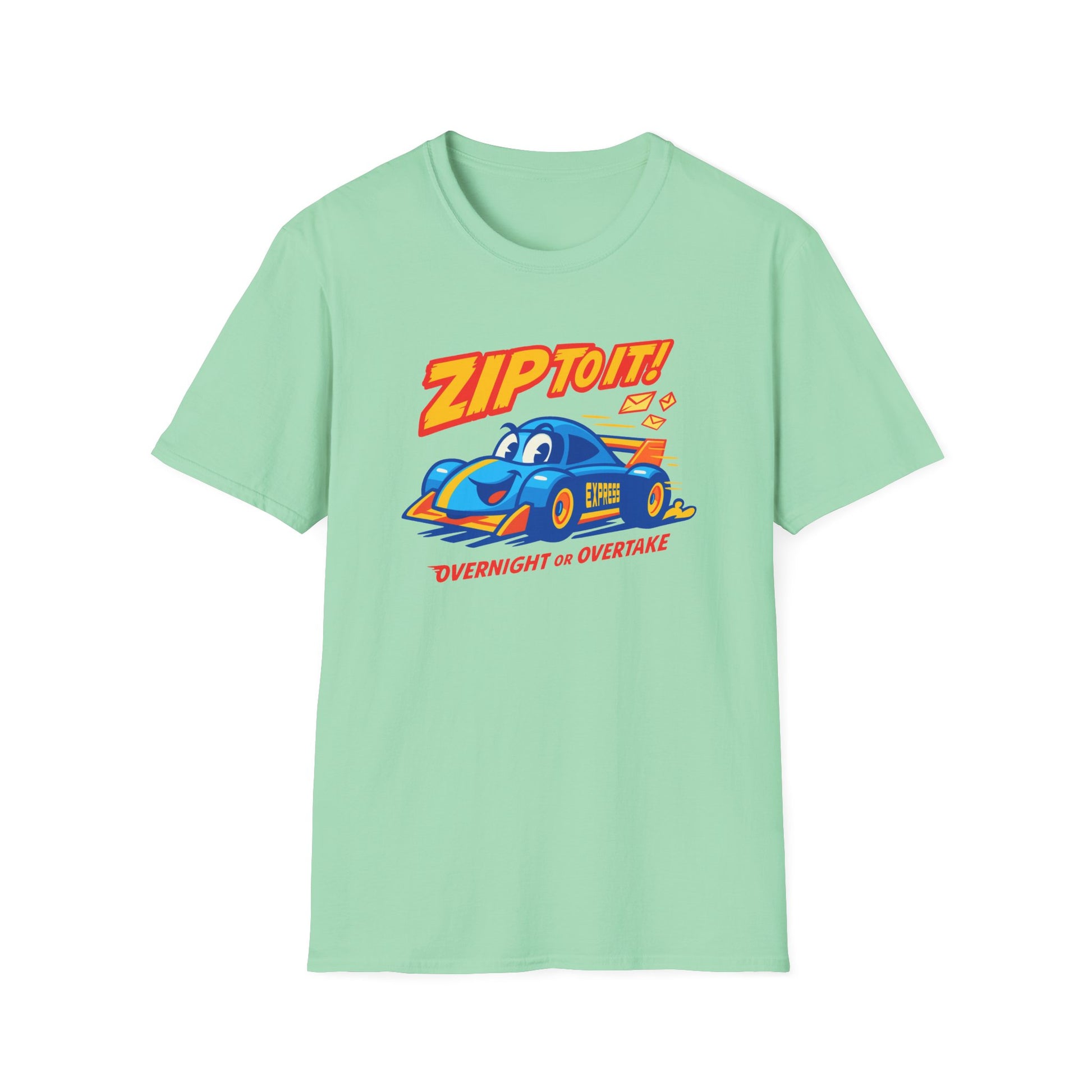 Race-Themed Unisex Softstyle T-Shirt | 'ZIP TO IT' Graphic Tee, Perfect for Car Lovers, Birthday Gift, Motorsport Fans, Casual Wear