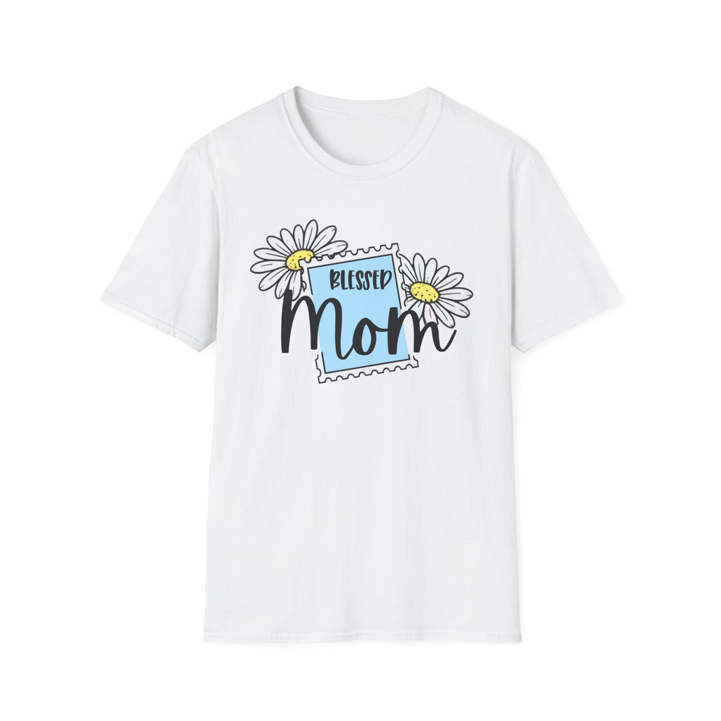 Blessed Mom T-Shirt – Cute Mother’s Day Gift for Mom | Minimalist Stamp Design Mom Tee | Gift for Her, Mama Shirt