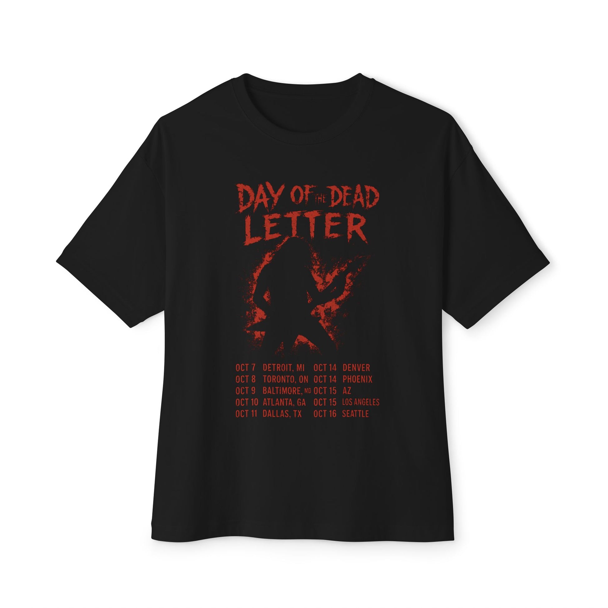 Day of the Dead Unisex Oversized Boxy Tee, Postal Worker, Mail Carrier, Halloween Costume, Festival Shirt, Gift for Him, Graphic Tee, Casual Wear