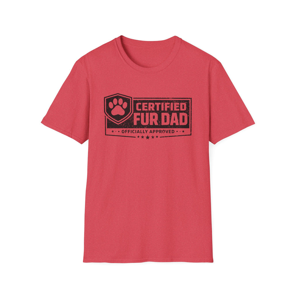 Certified Fur Dad T‑Shirt —Distressed Graphic Tee, Pet Lover Dad Gift, Dog Dads and Cat Dads Postal Workers inspired T-shirt