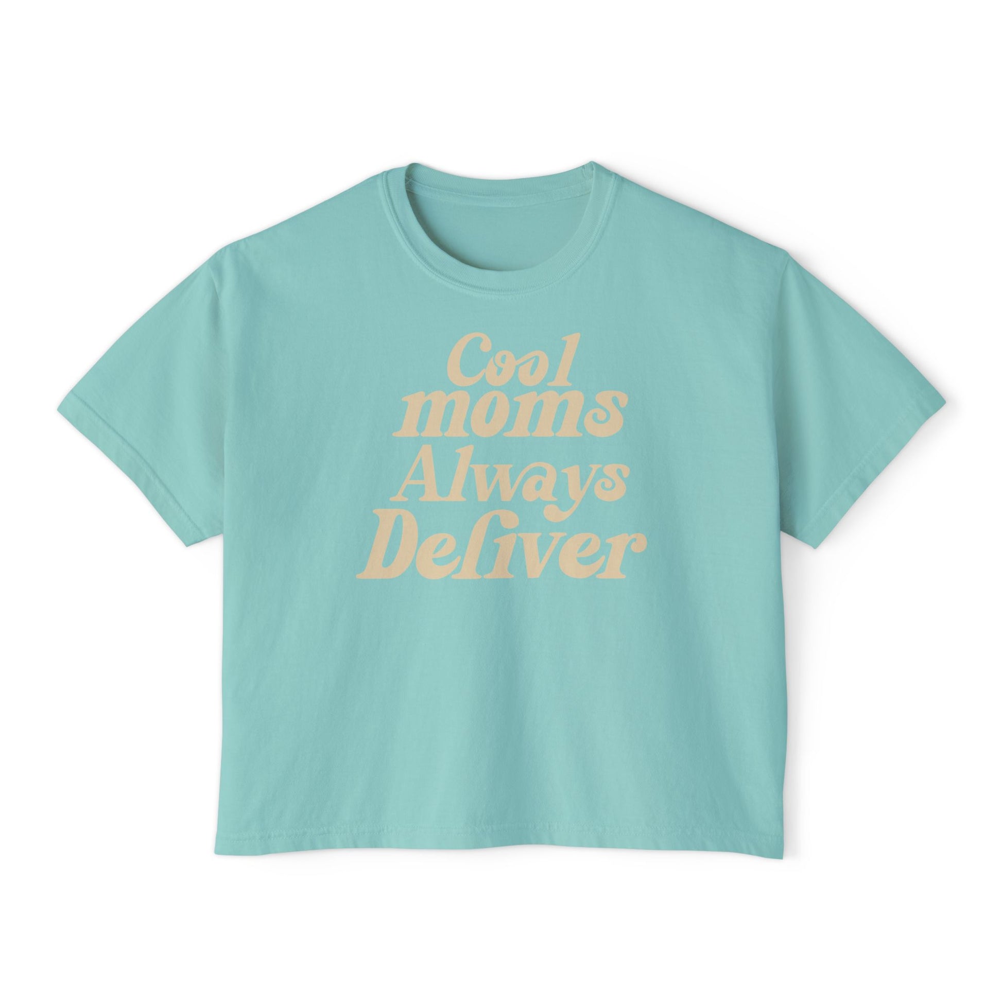 Cool Moms Always Deliver Boxy Tee – Funny Mail Worker Shirt, Postal Mom Gift, Cute Delivery Worker T-Shirt, Relaxed Fit Women’s Tee