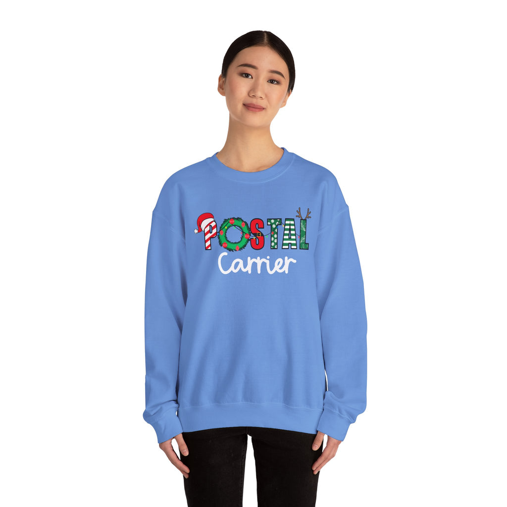 Festive Holiday Postal Carrier Sweatshirt, Cozy Crewneck for Mail Lovers, Holiday Apparel, Christmas Gift, Unisex Sweater