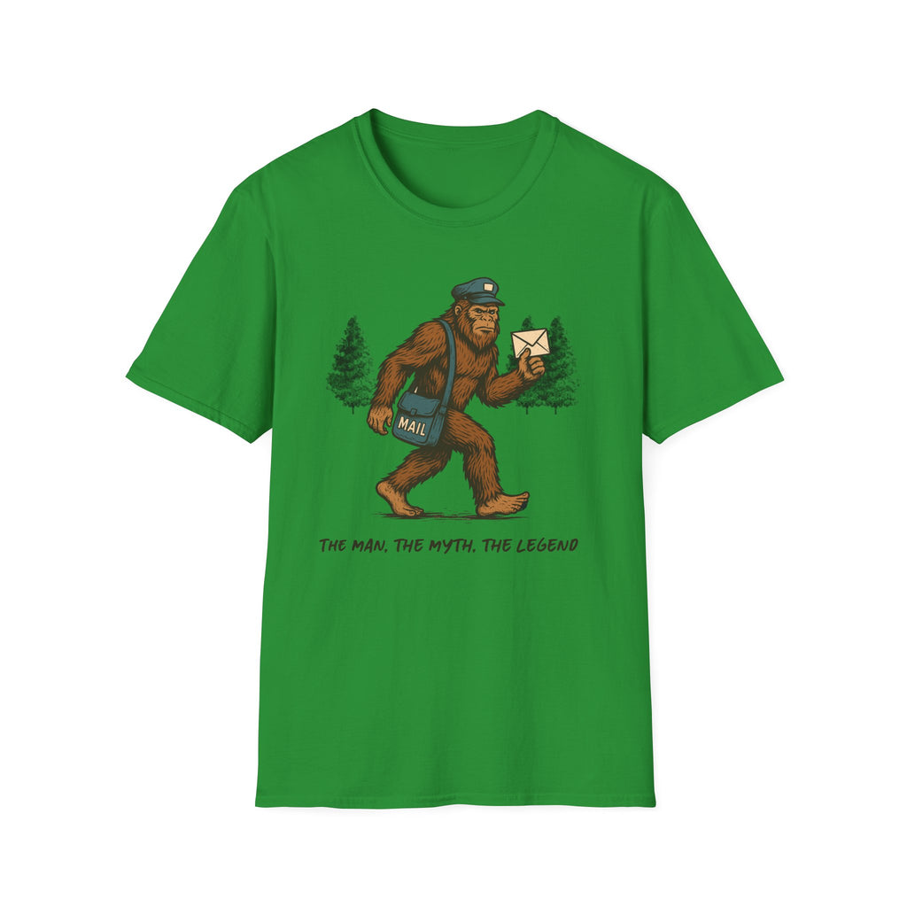 Sasquatch Mail Unisex T-Shirt | The Man, The Myth, The Legend | Postal Carrier, Perfect for Nature Lovers, Gifts, and Funny Graphic Tees