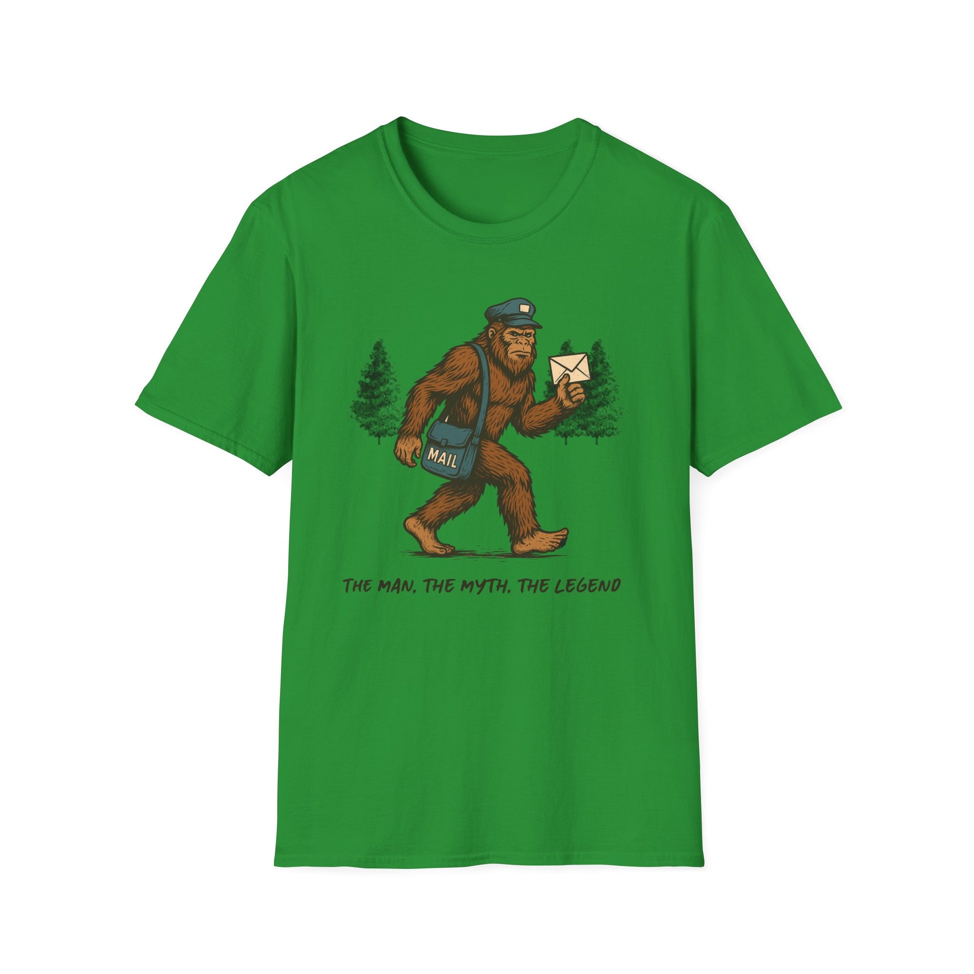 Sasquatch Mail Unisex T-Shirt | The Man, The Myth, The Legend | Postal Carrier, Perfect for Nature Lovers, Gifts, and Funny Graphic Tees