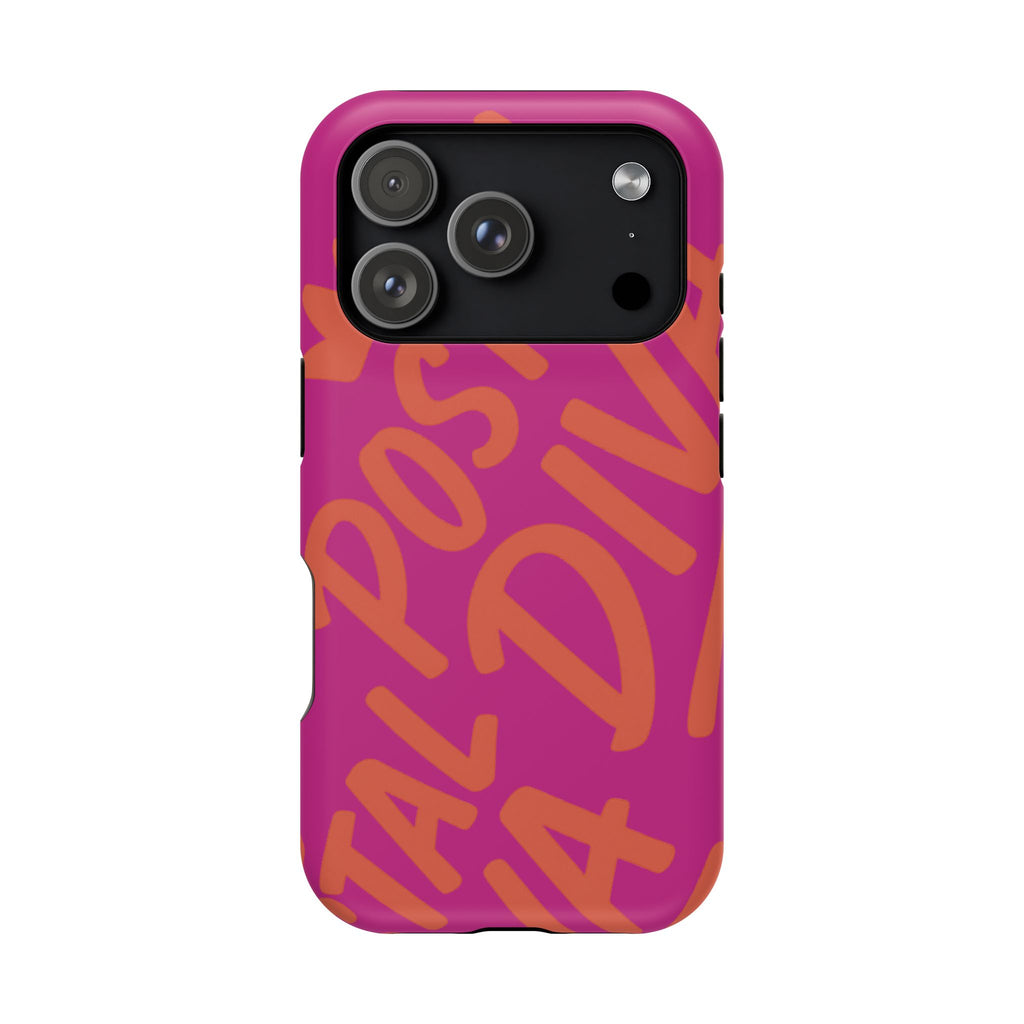 Postal Diva Magnetic Phone Case, Bold Colorful Phone Cover, Phone Case for Postal Divas, Unique Gift for Her, Trendy Smartphone Accessory