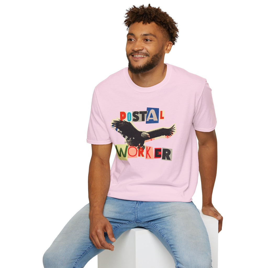 Postal Worker T-Shirt — Retro Collage Eagle Design