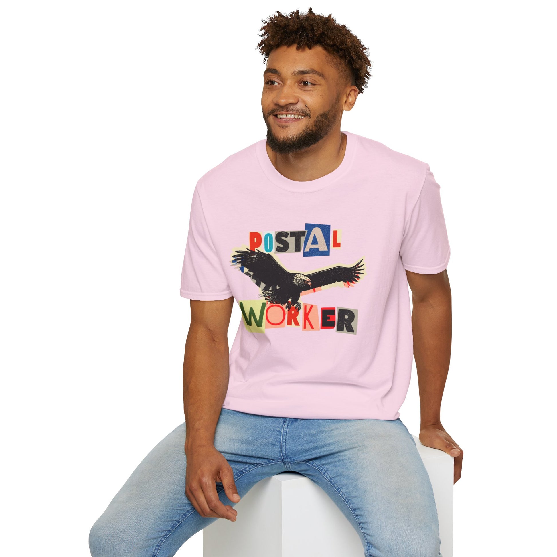 Postal Worker T-Shirt — Retro Collage Eagle Design