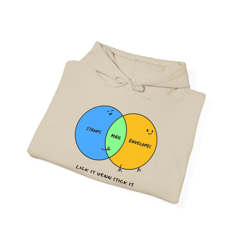 Playful Unisex Hoodie with Venn Diagram, Postal Hoodie, Postal Worker, Mail Carrier, Funny Sweatshirt for Friends, Casual Gift for Science Lovers, Unique Birthday Apparel