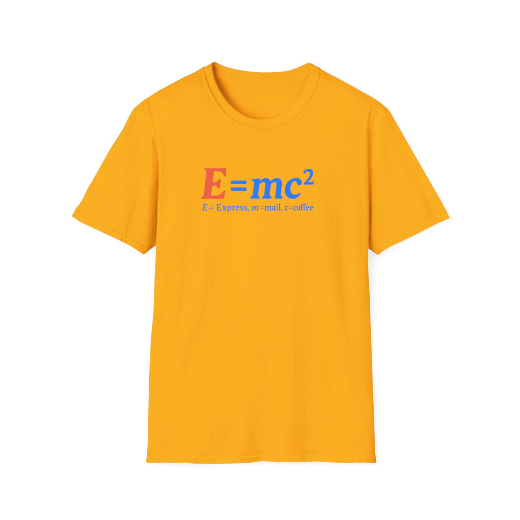 E=mc Unisex Softstyle T-Shirt - Science Tee for Math Lovers, Geek Clothing, Gift for Students, Casual Wear, Educational Apparel