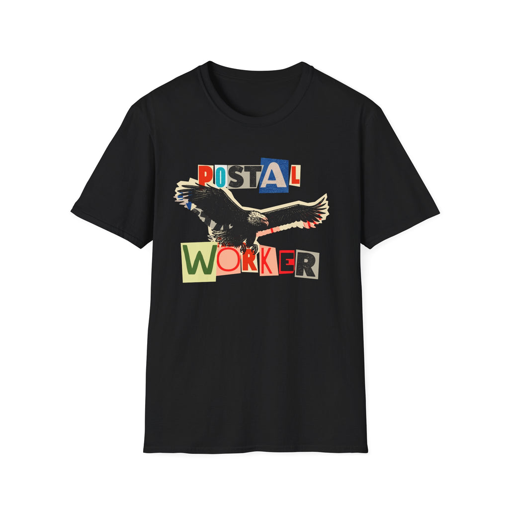 Postal Worker T-Shirt — Retro Collage Eagle Design