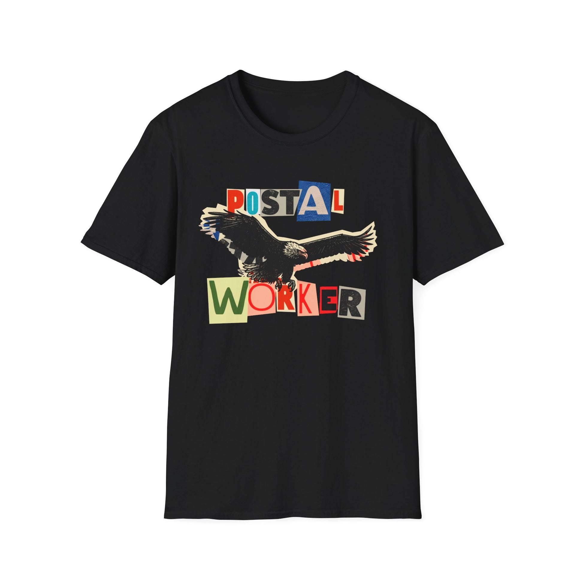 Postal Worker T-Shirt — Retro Collage Eagle Design