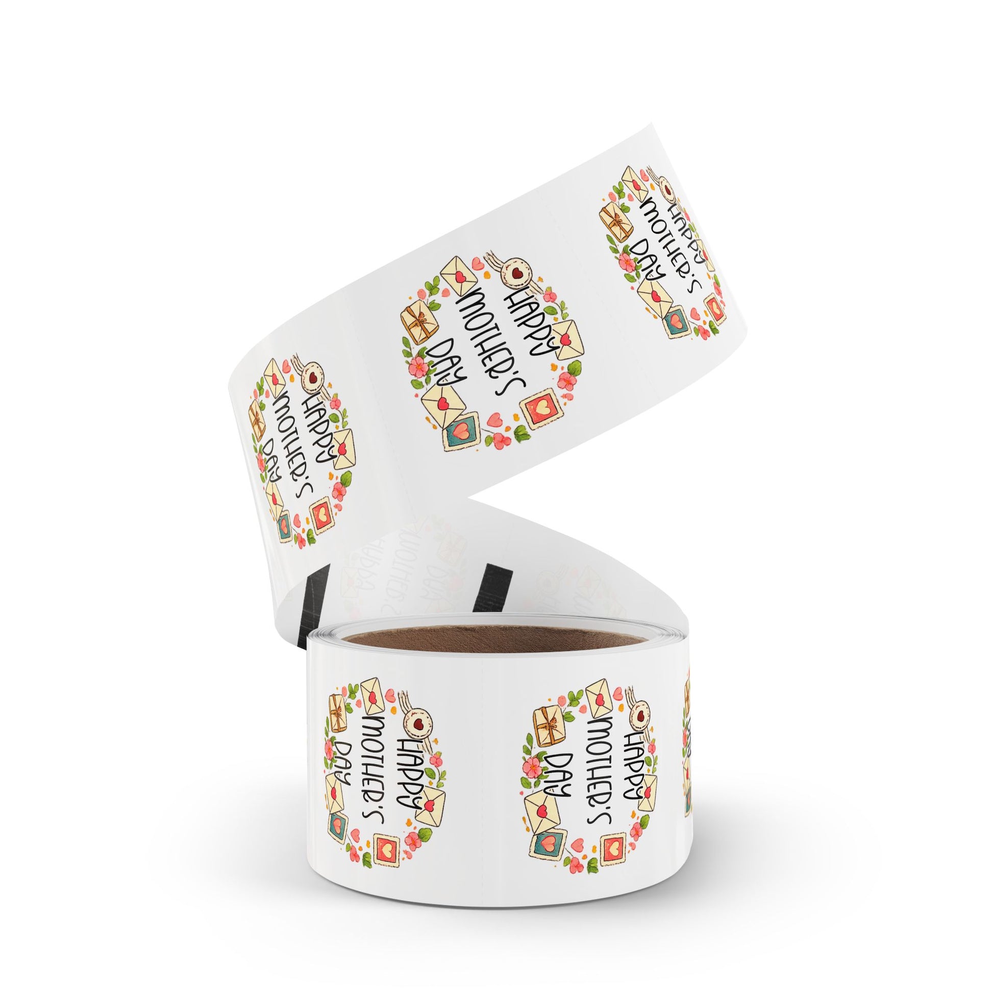 Happy Mother's Day Round Sticker Roll — Happy Mother’s Day Envelope  Seal, Floral Mail Envelope Labels for Gifts & Cards