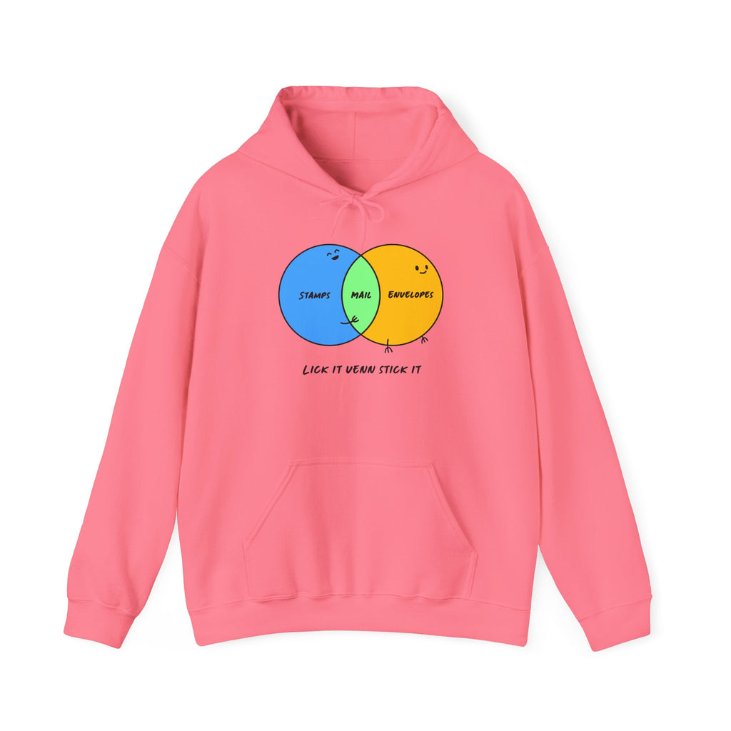Playful Unisex Hoodie with Venn Diagram, Postal Hoodie, Postal Worker, Mail Carrier, Funny Sweatshirt for Friends, Casual Gift for Science Lovers, Unique Birthday Apparel