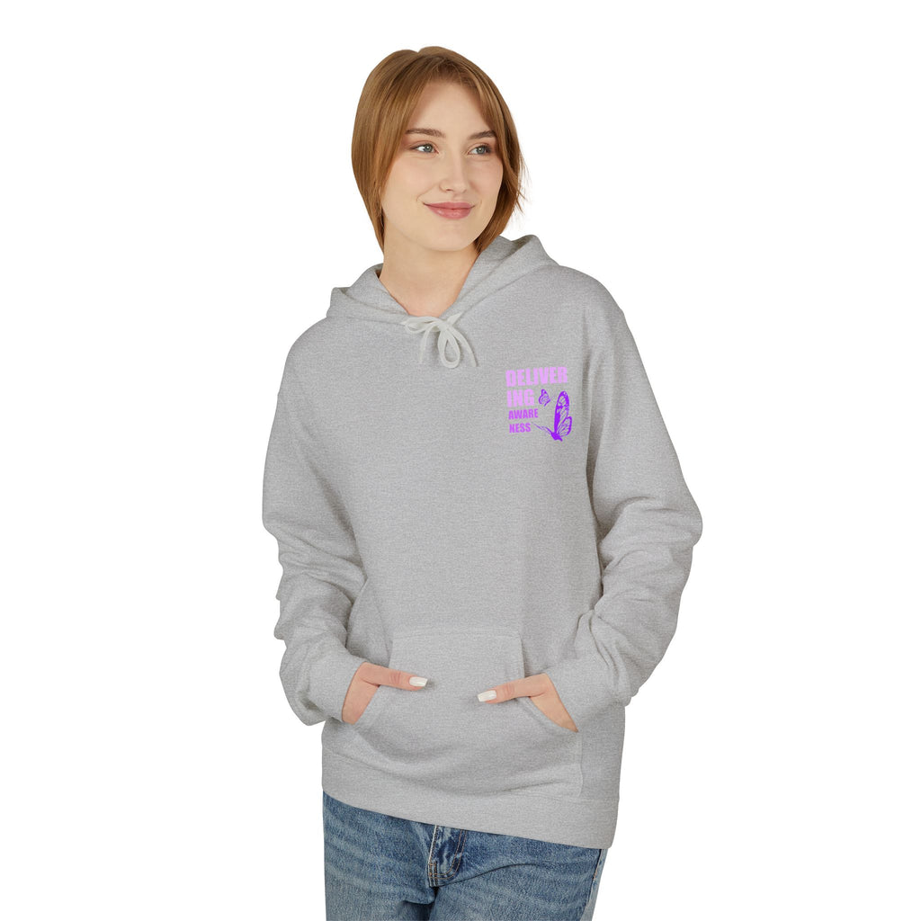 Delivering Awareness Butterfly Hoodie — Lupus Awareness Purple Butterfly Hoodie