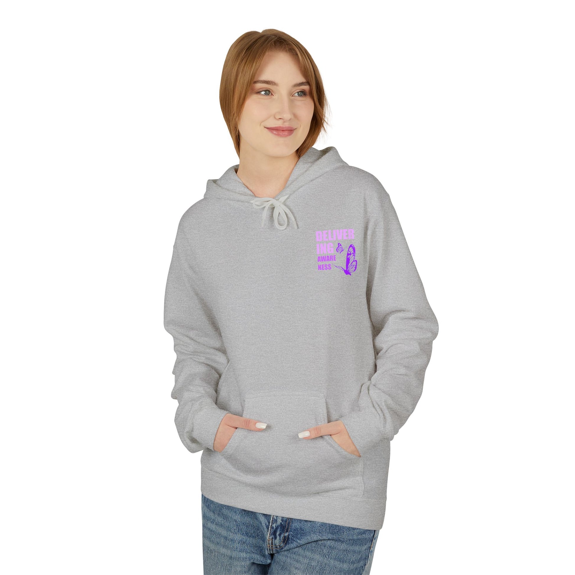 Delivering Awareness Butterfly Hoodie — Lupus Awareness Purple Butterfly Hoodie