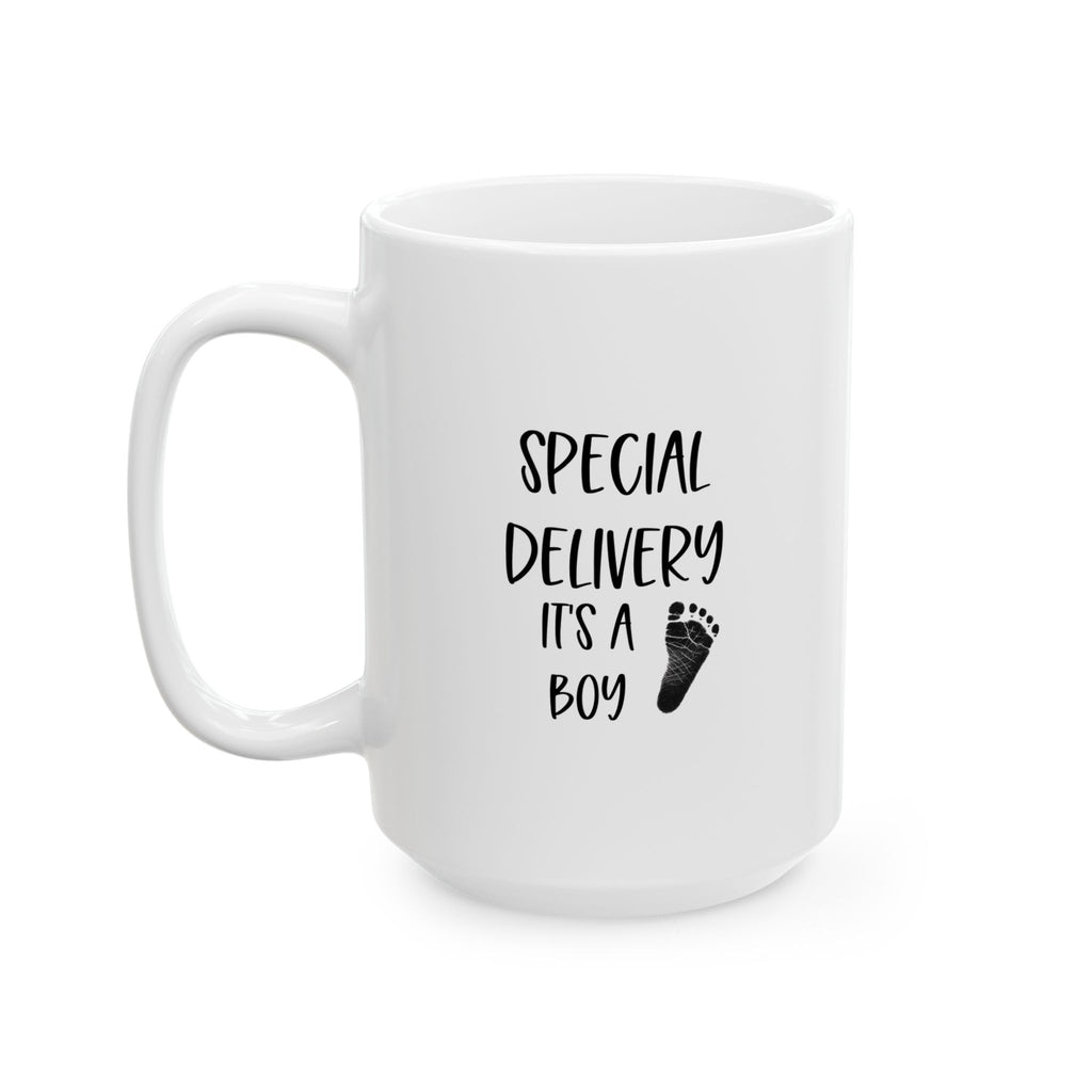 Special Delivery Baby Boy Ceramic Mug - Perfect Daily Inspiration for Coffee Lovers