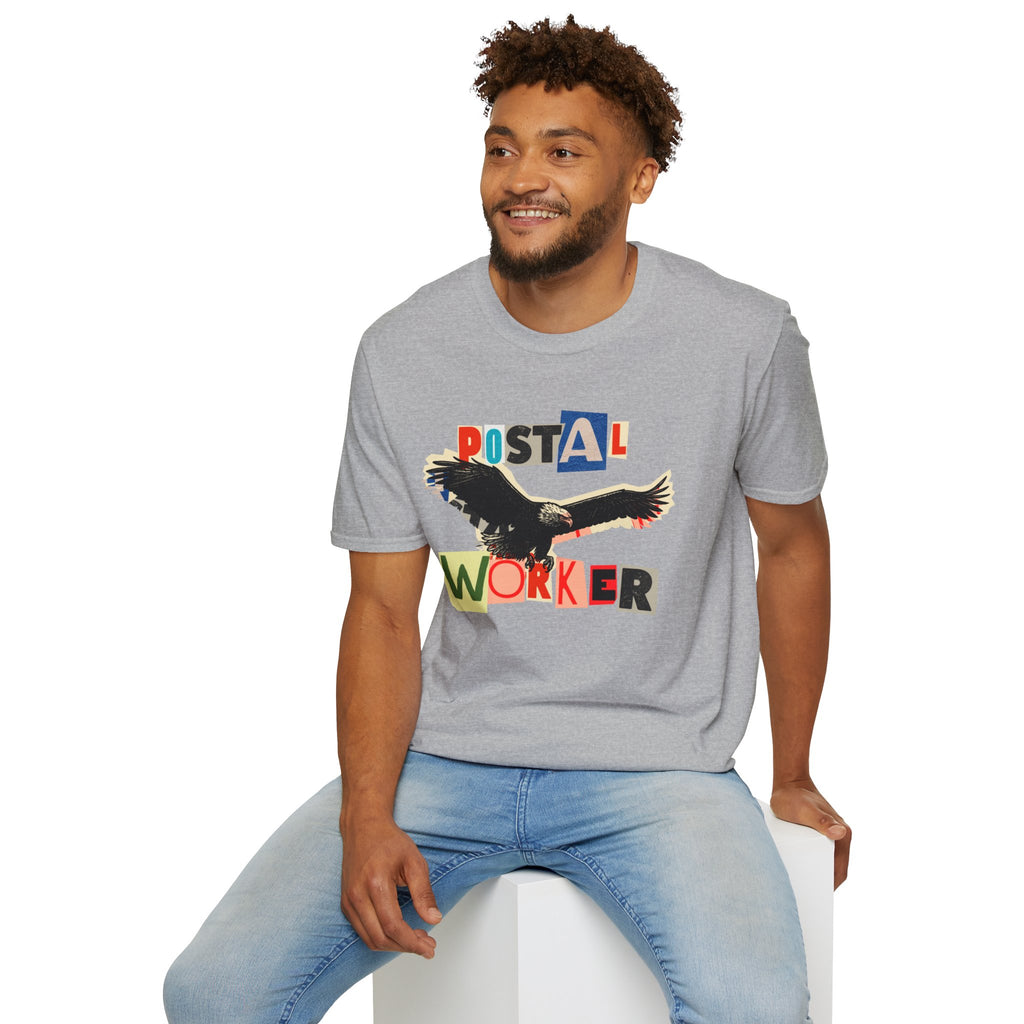 Postal Worker T-Shirt — Retro Collage Eagle Design