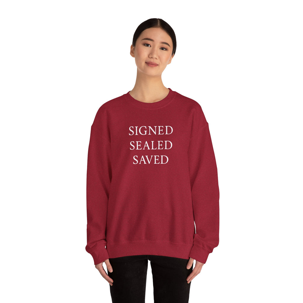 Signed Sealed Saved Crewneck Sweatshirt, Postal Workers Sweatshirts, Christian Sweatshirts, Gifts For Postal Workers, Gift Ideas.