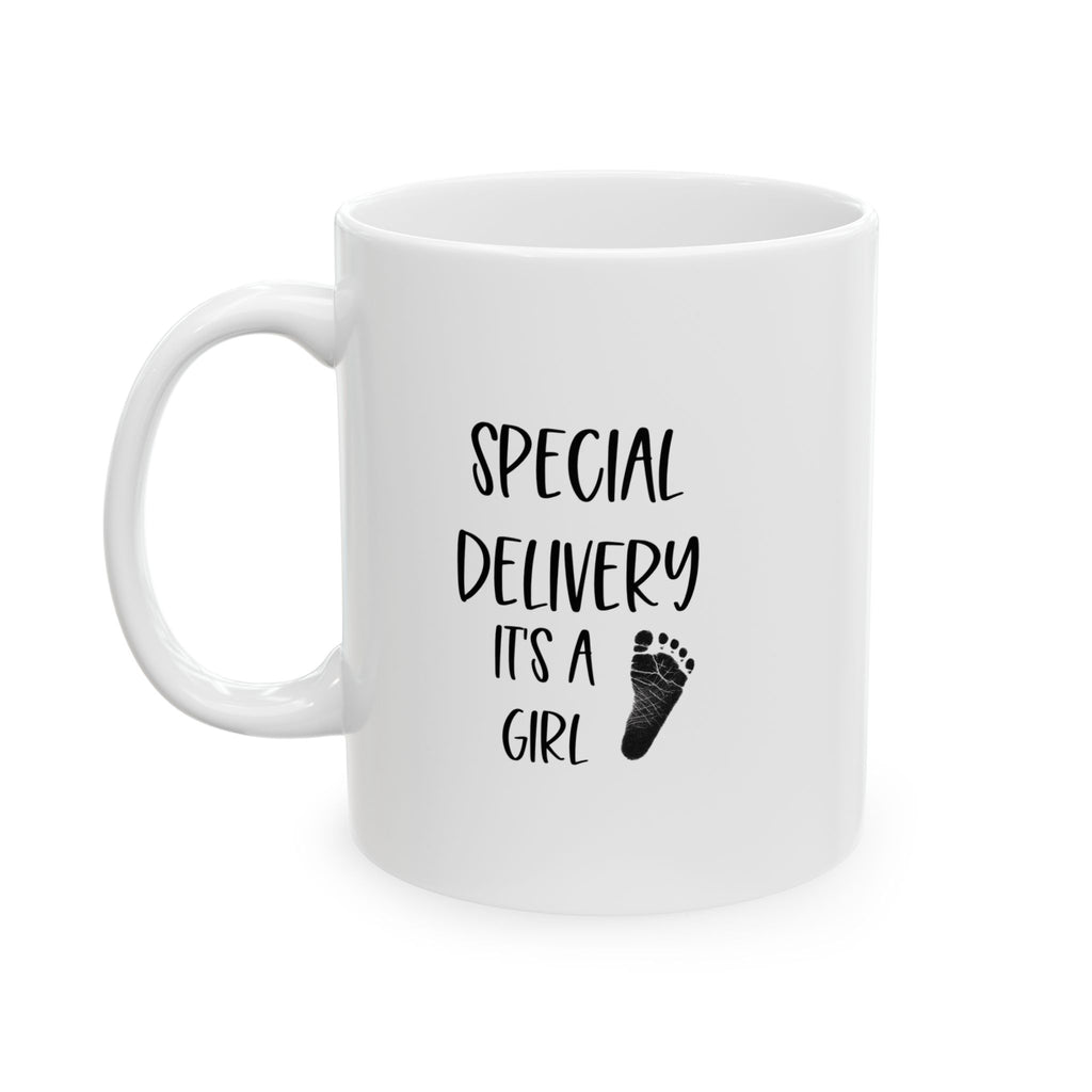 Special Delivery Baby Girl, Personalized Inspirational Ceramic Mug - 11oz & 15oz