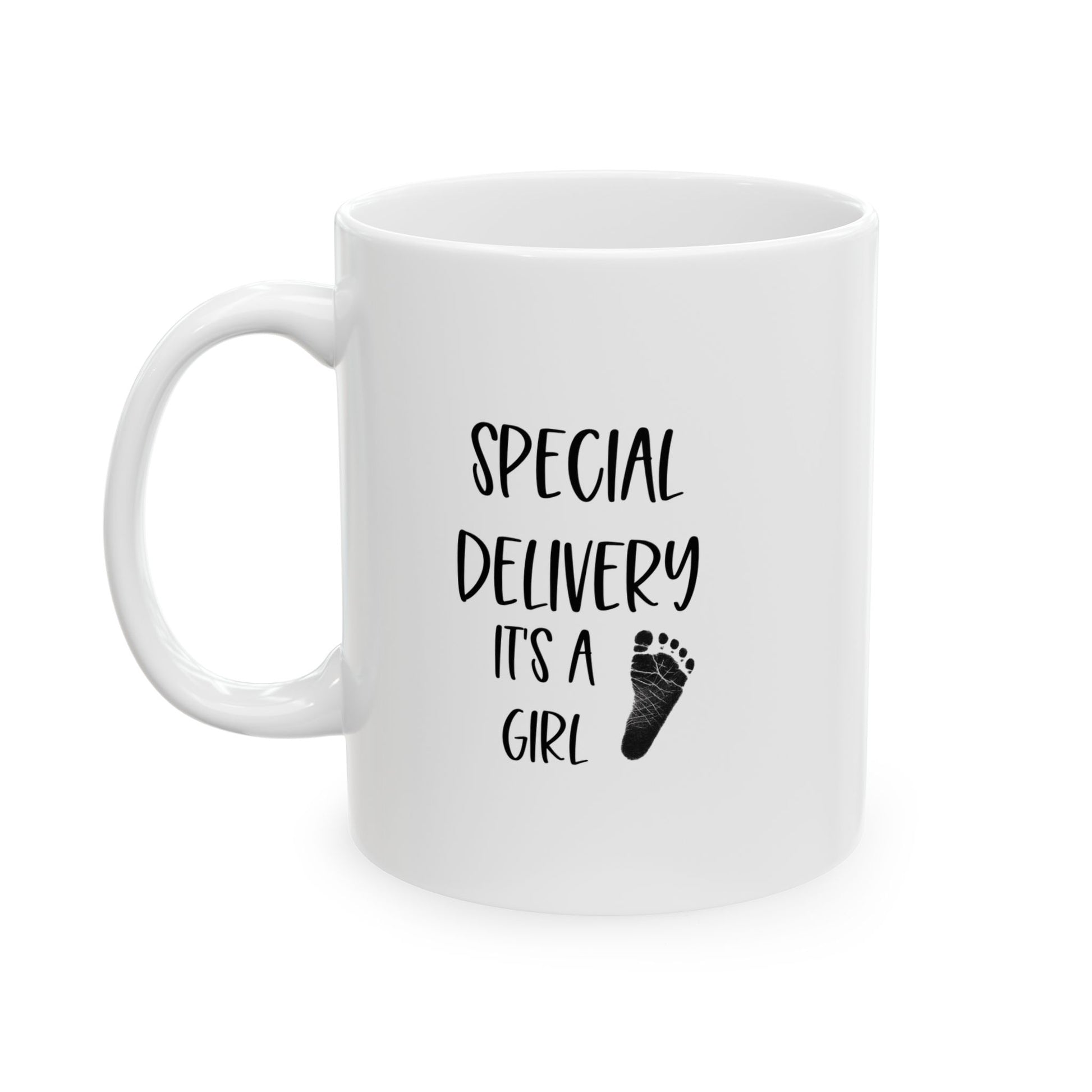 Special Delivery Baby Girl, Personalized Inspirational Ceramic Mug - 11oz & 15oz