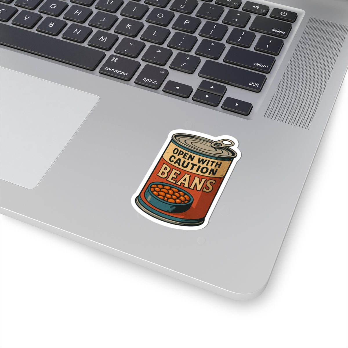 Funny Beans Caution Stickers, Perfect for Laptops, Notebooks, Gift for Foodies, Kitchen Decor, Unique Art Supplies
