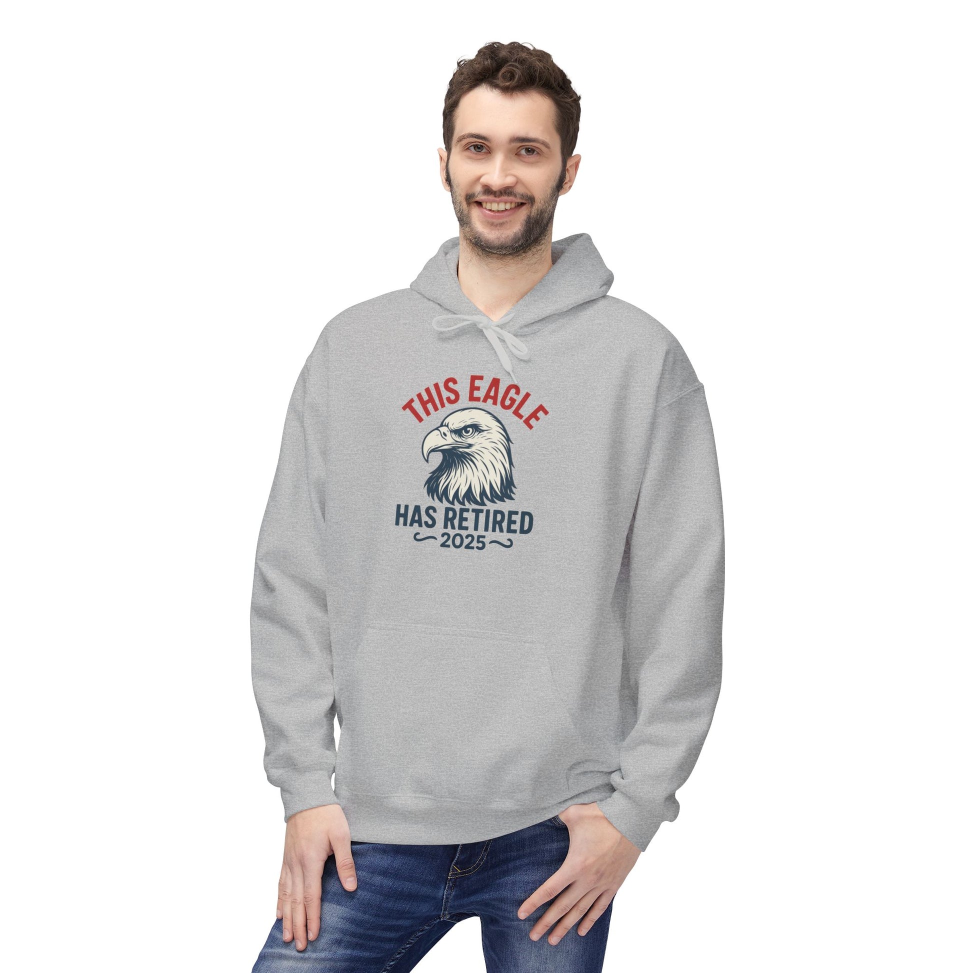 “This Eagle Has Retired” Retirement Eagle Hoodie - Unisex Midweight Fleece, Inspirational Gifts, Gifts For Postal Workers, Inspirational Gift Ideas